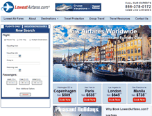 Tablet Screenshot of lowestairfares.com